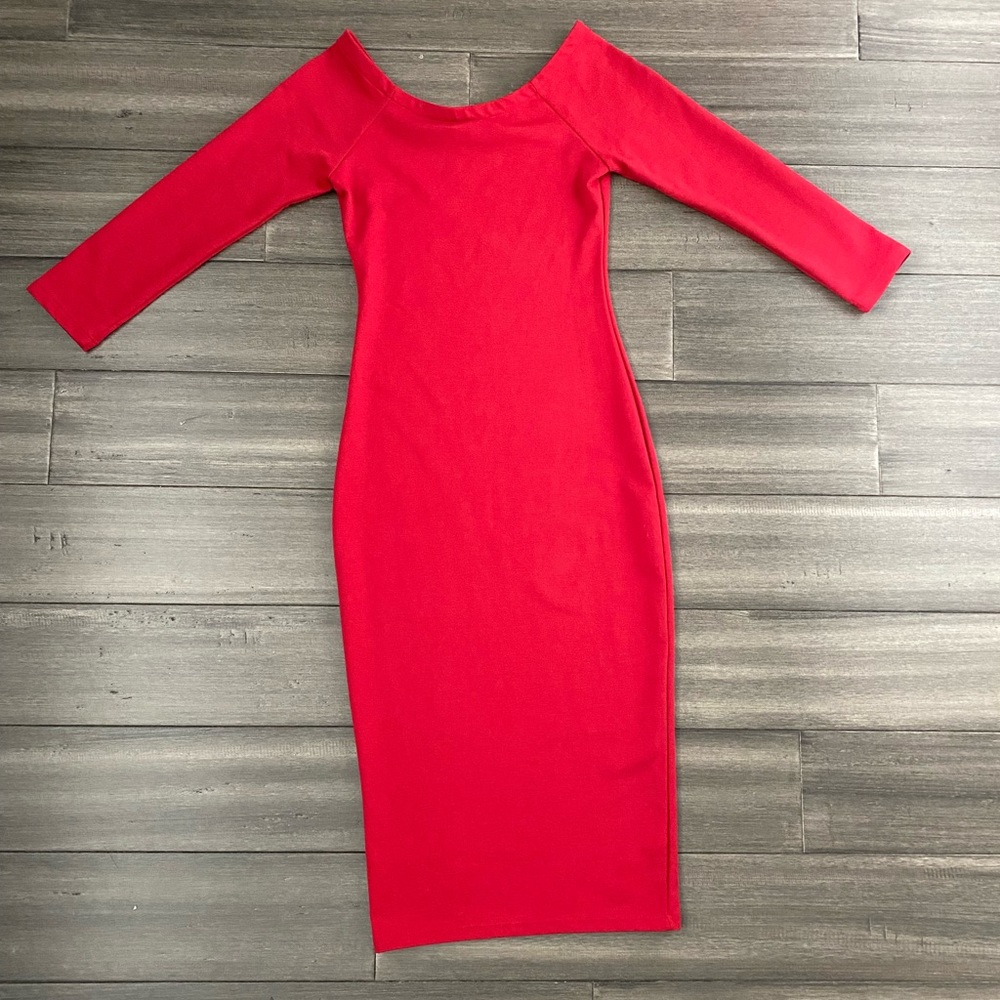 Womens Midi Red Zara Dress